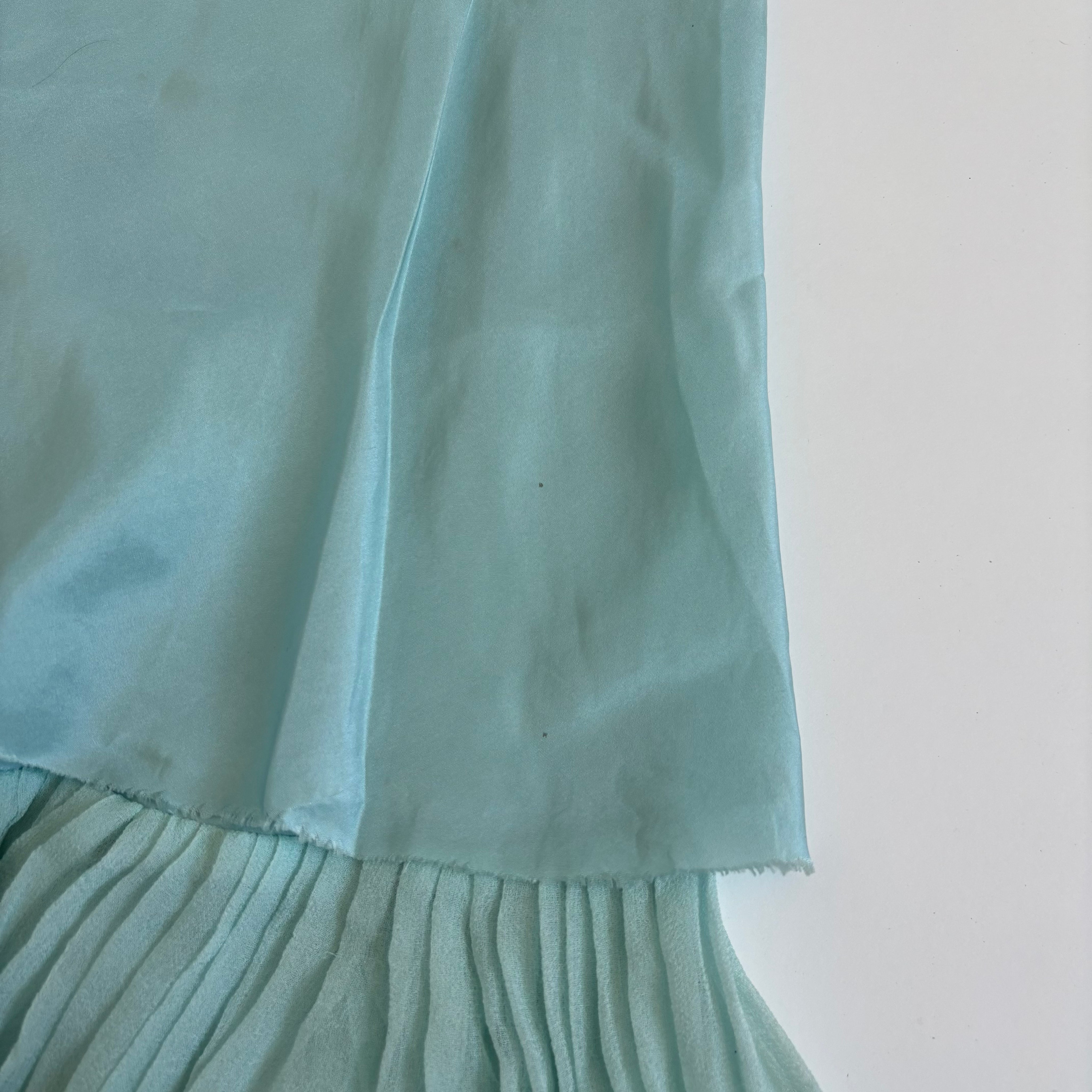 French Silk Baby Blue Bow Dress (XS)