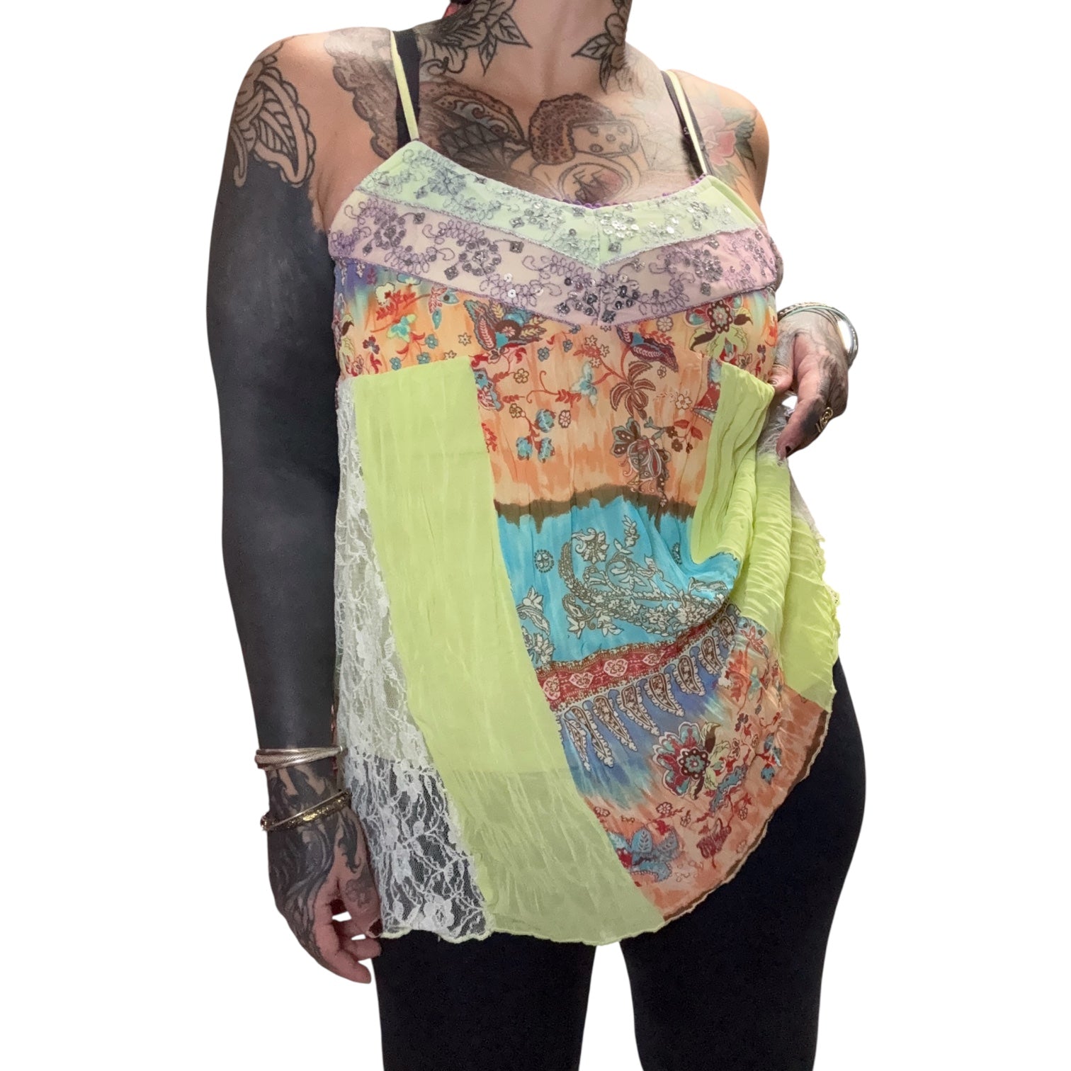 Y2K fairy boho tie back tank (L)