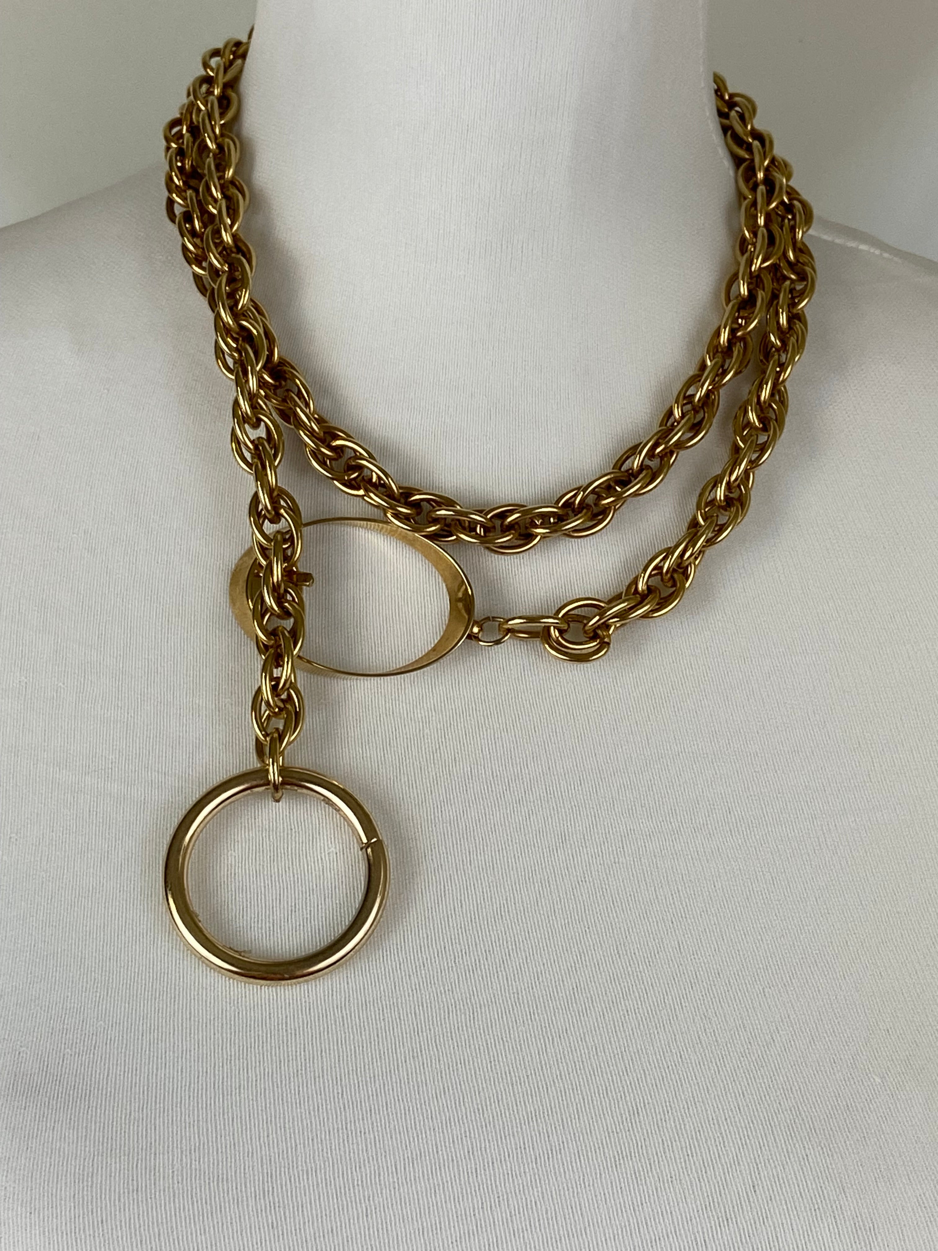Boho Style Gold Tone Chain
Hook Buckle Belt