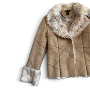 Y2K Faux Seude/Fur shearling jacket (M)