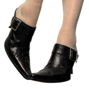 Vintage Italian Gothic Buckle Pointed Slip on Stiletto Heels (UK 5)