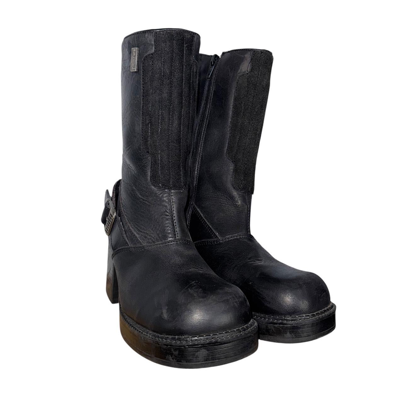 90s Leather Chunky Platform Boots (7.5)