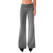 Y2K Gray Pinstripe Flares (M)