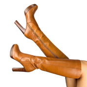 Michael Kors Caramel Leather Knee High Boots (9)