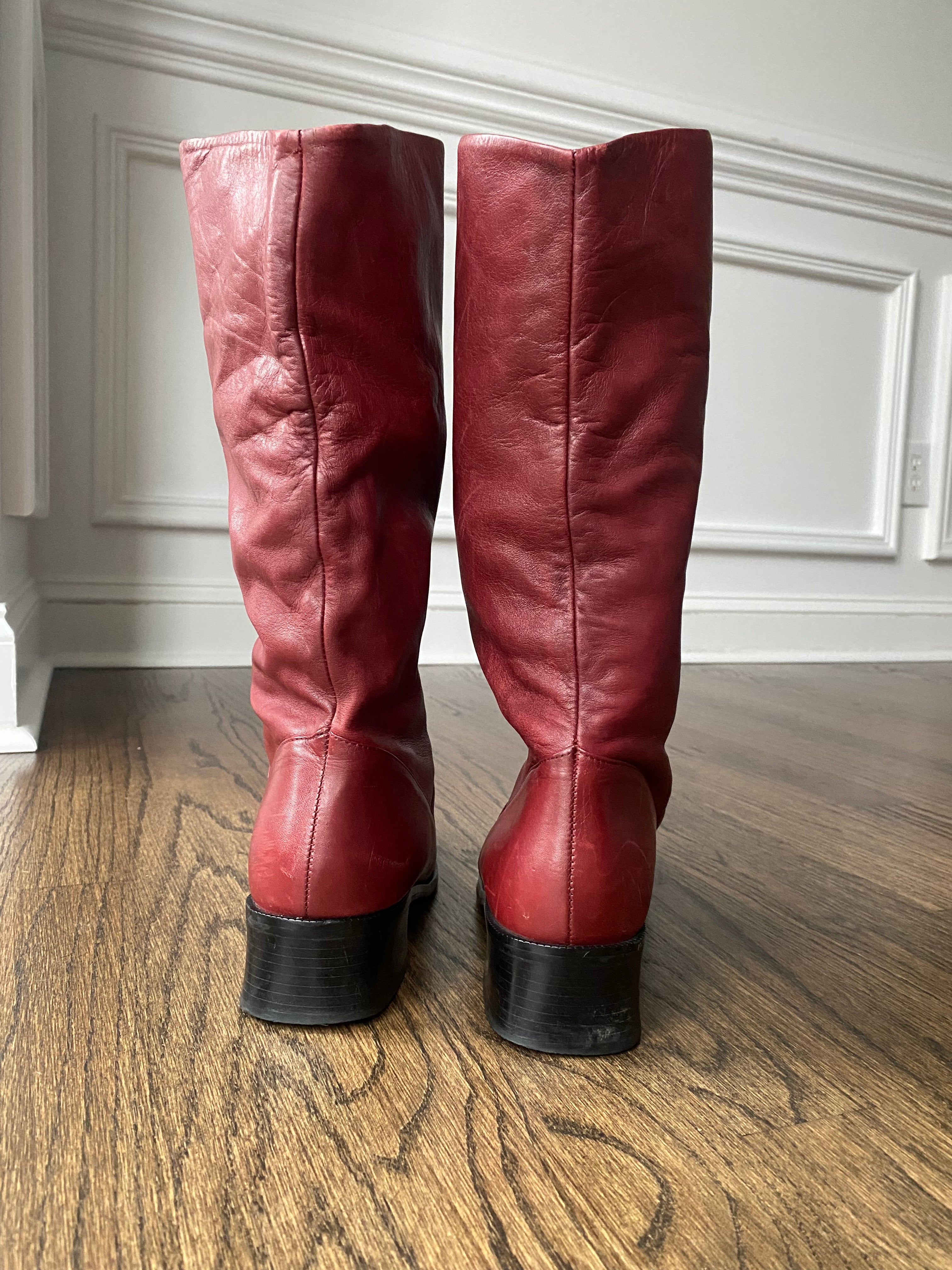 Red Leather Boots (8.5)