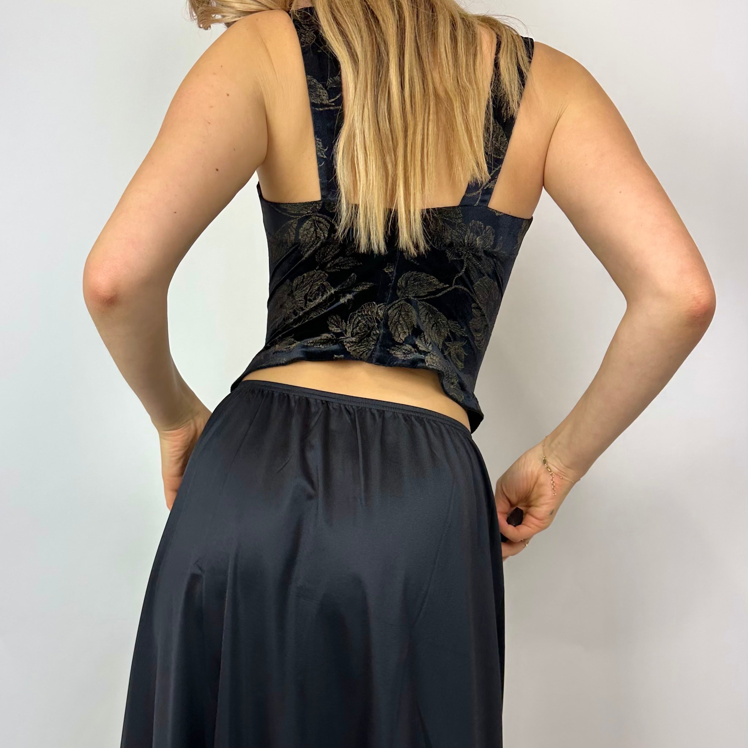 Vintage 90’s La Perla Deep Navy Velvet Bustier (S/M)