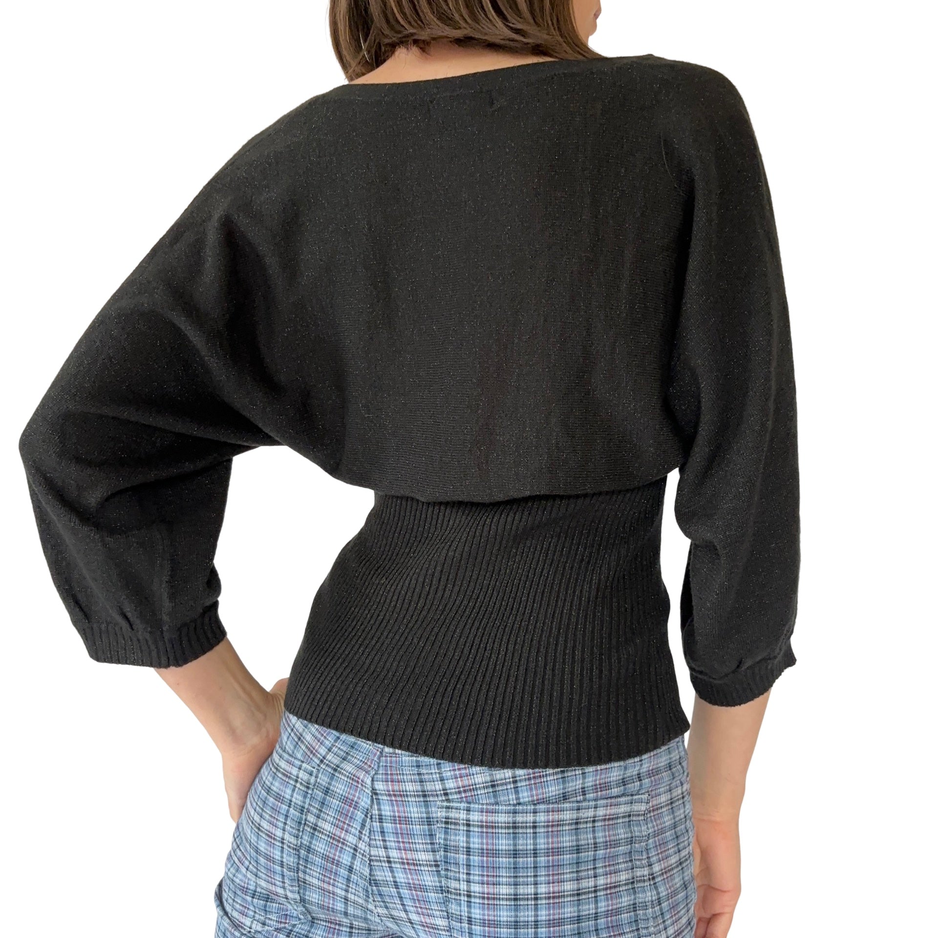 Y2K Glitter Knit Top (M)