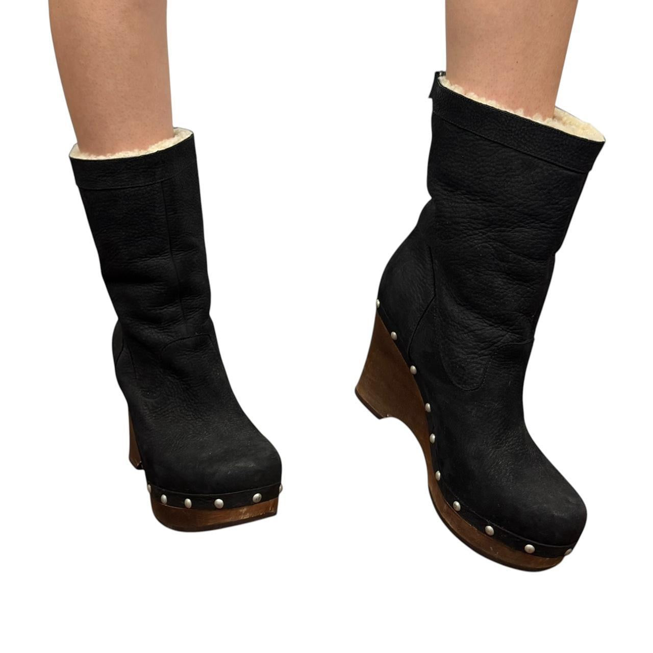 Ugg Genuine Suede Studded Wedge Boots (8)