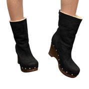 Ugg Genuine Suede Studded Wedge Boots (8)