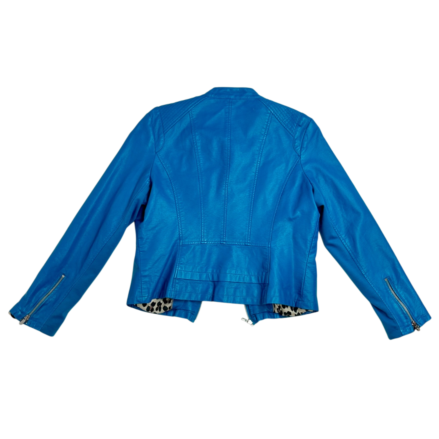 Turquoise Faux Leather Jacket (L)