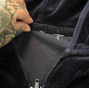 Y2K velour star zip up hoodie (S/M)