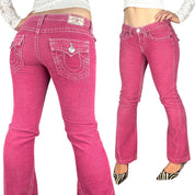 True Religion Pink Corduroy Low Rise Jeans (S)