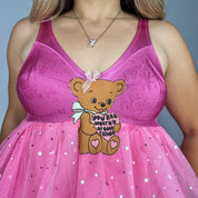 Tulle Teddy Bear Babydoll Top (M)