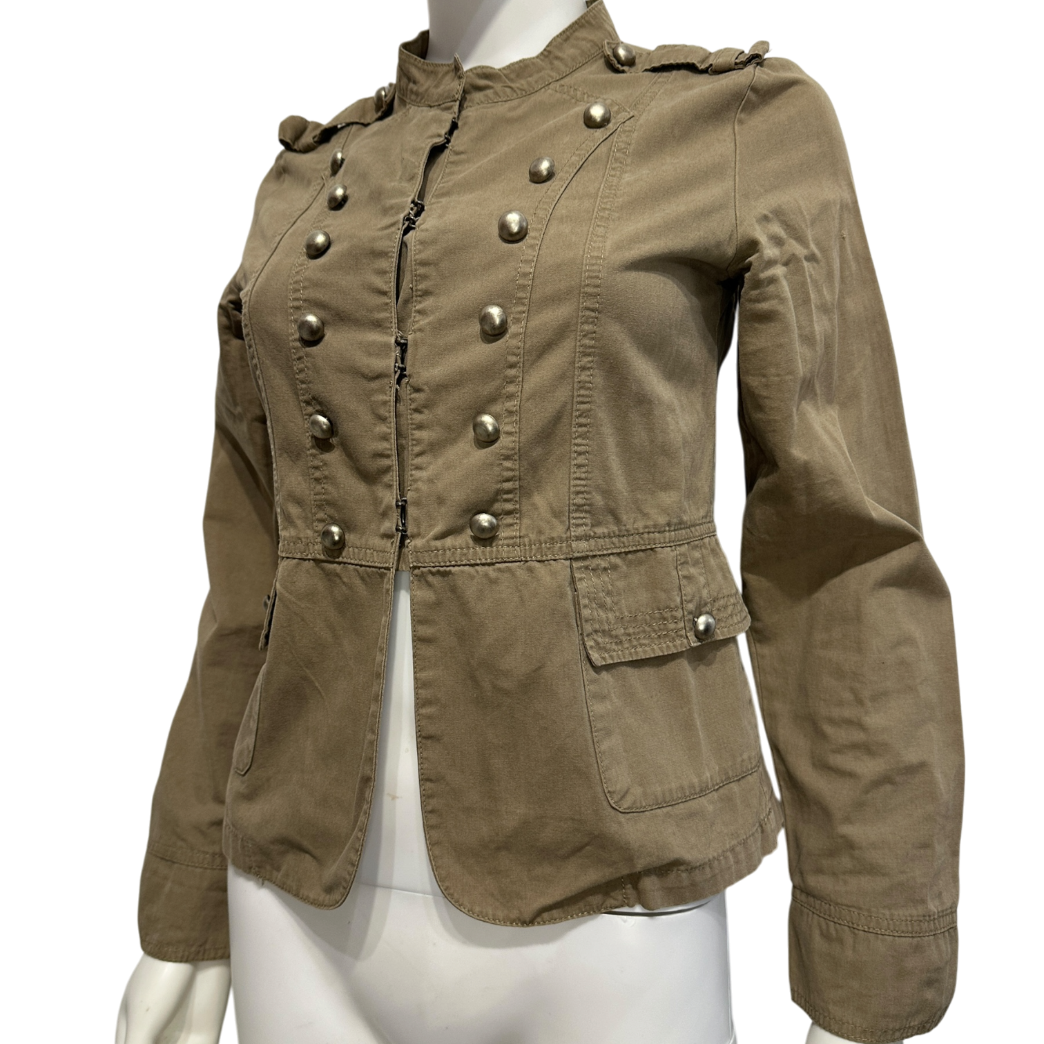 Vintage Beige Military Napoleon Jacket (S)
