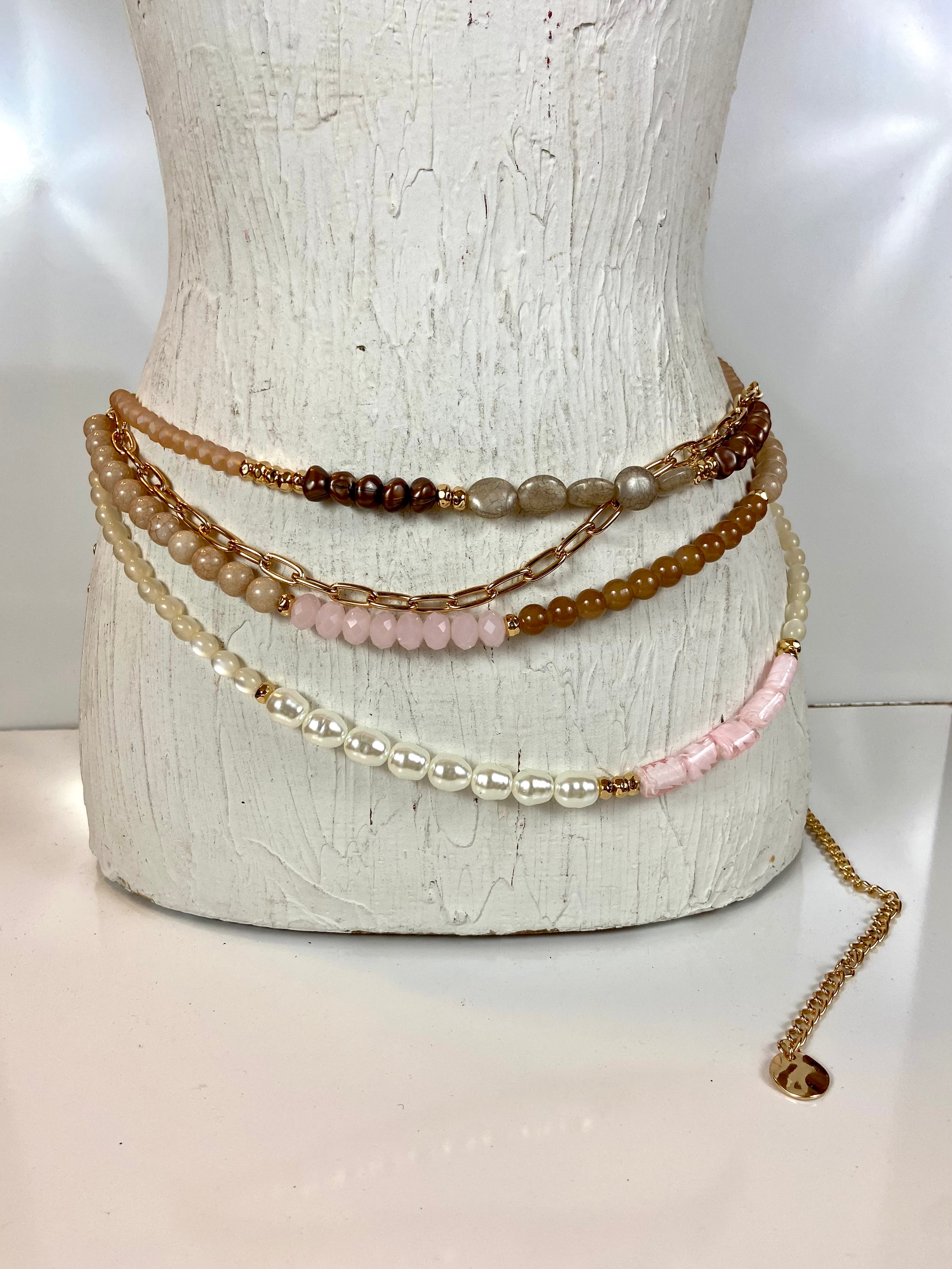 Luxury beads layered belt