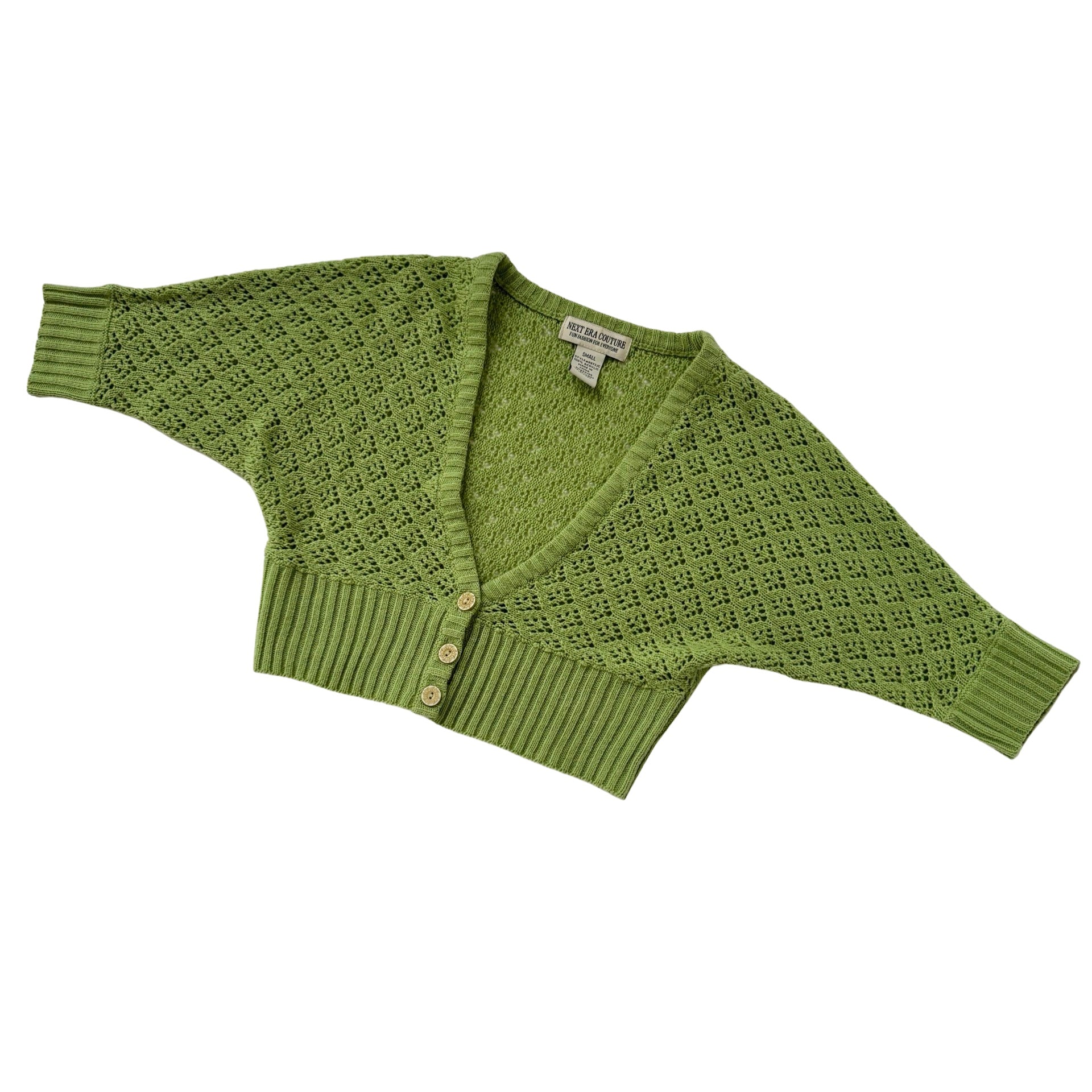 Y2K Pistachio Knit Crop (S)