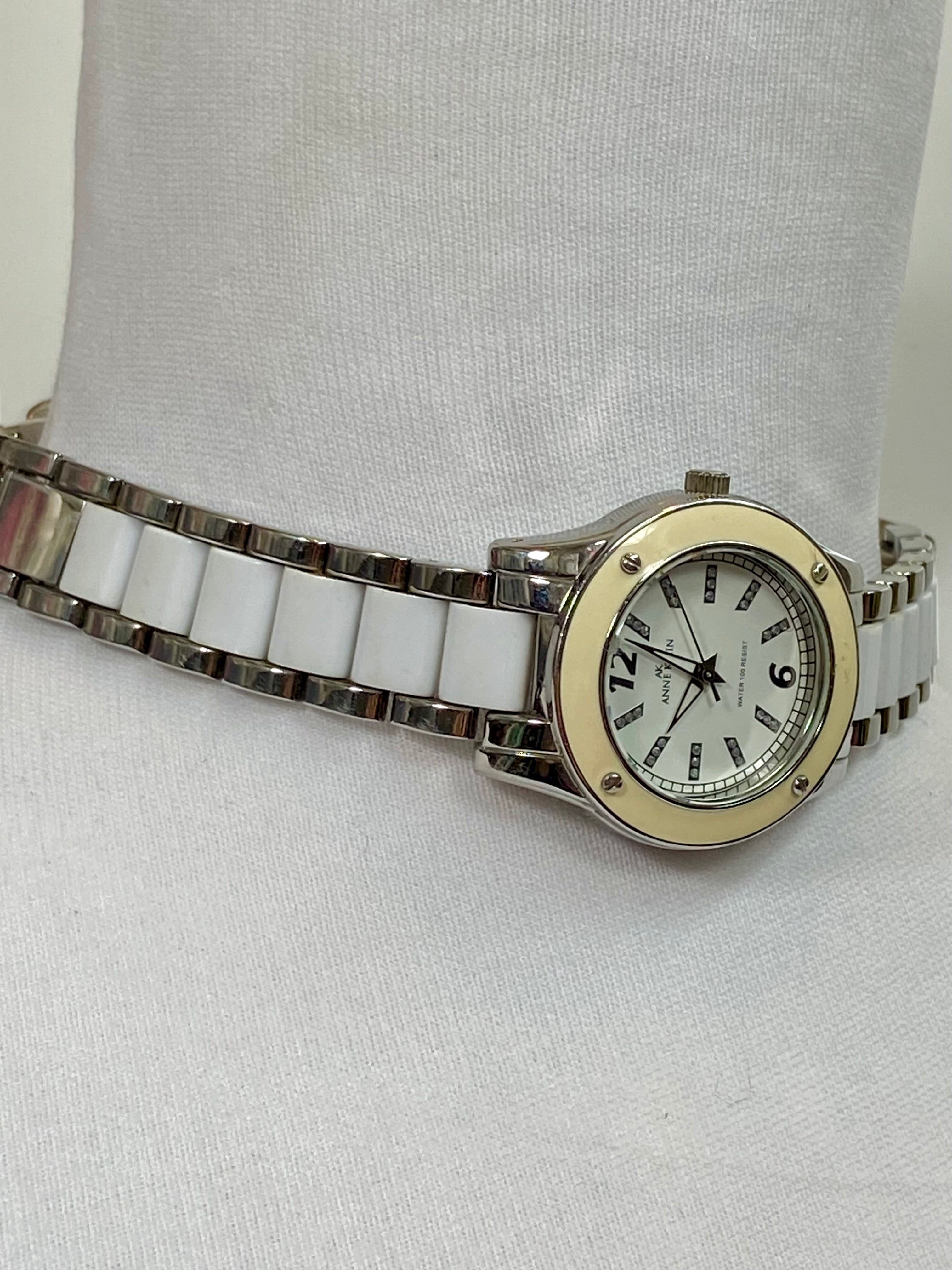 White & silver watch choker