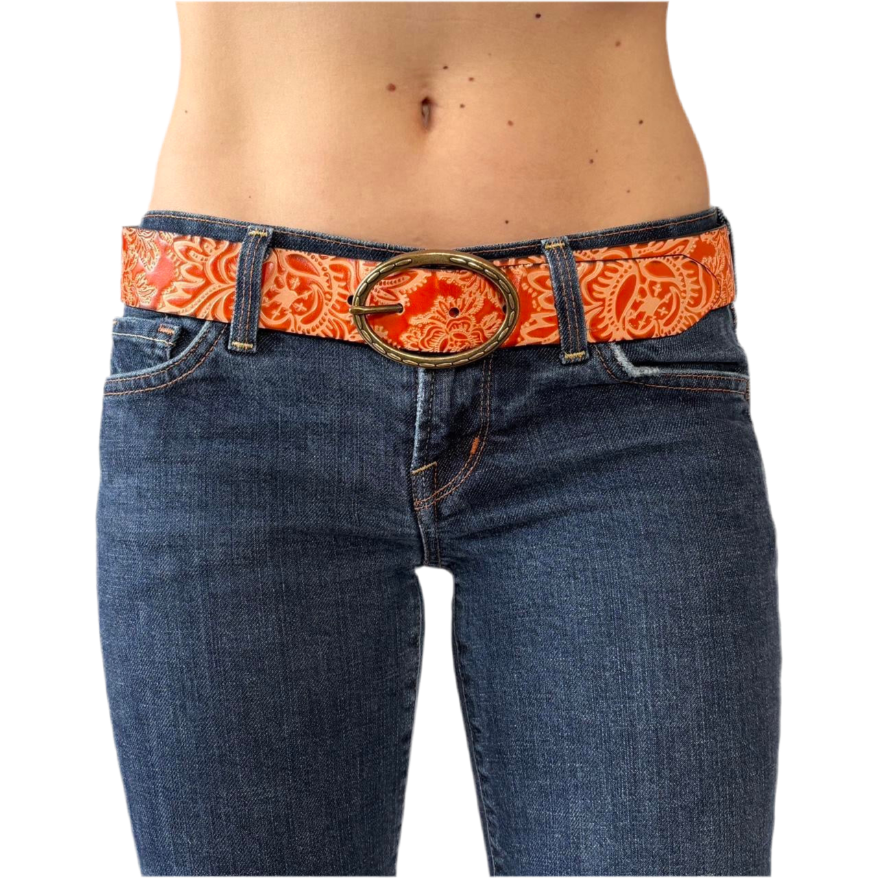 2000s Embossed Leather Belt (M)