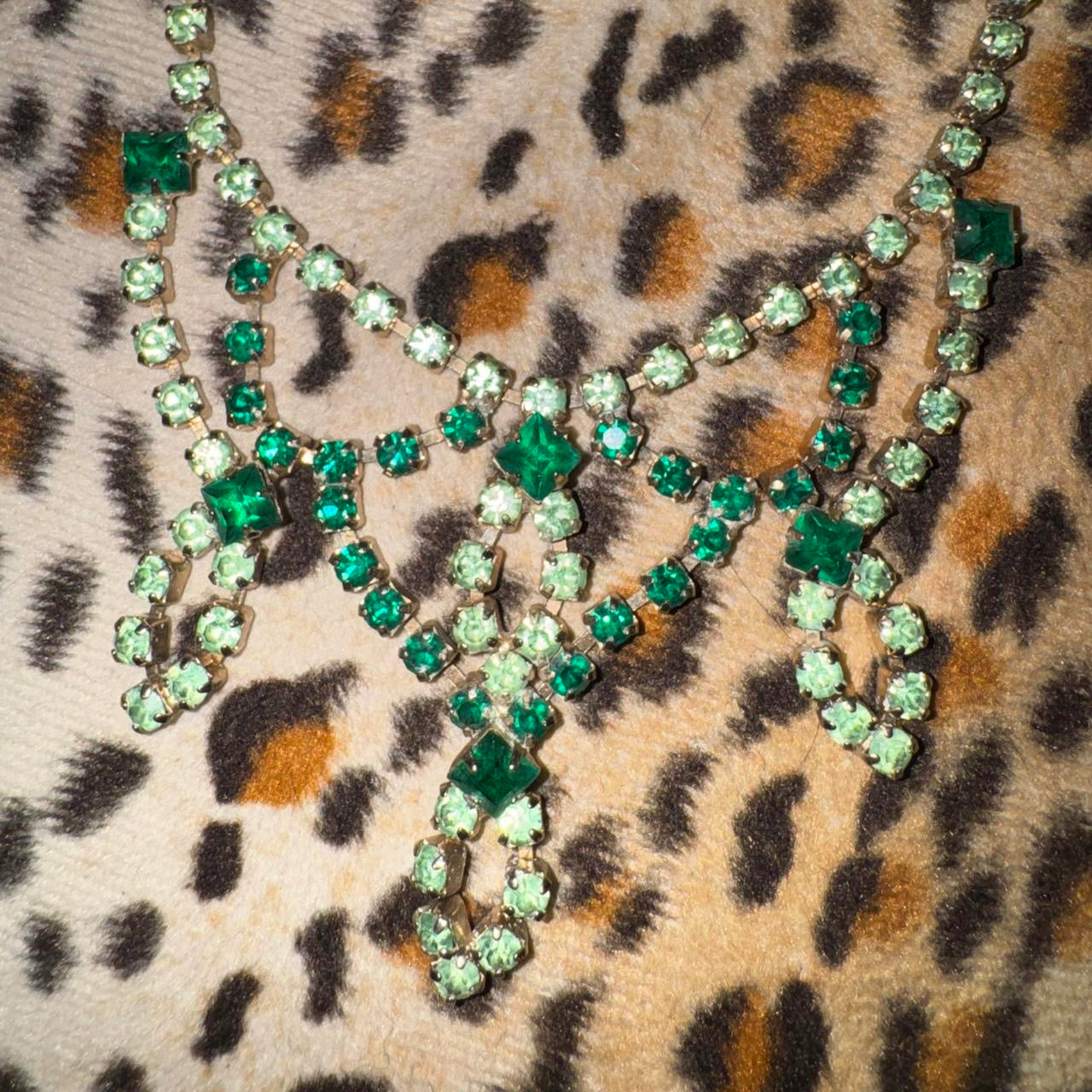 1950s Green Crystal Necklace