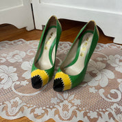 LAMB Green Leather Heels (6.5)