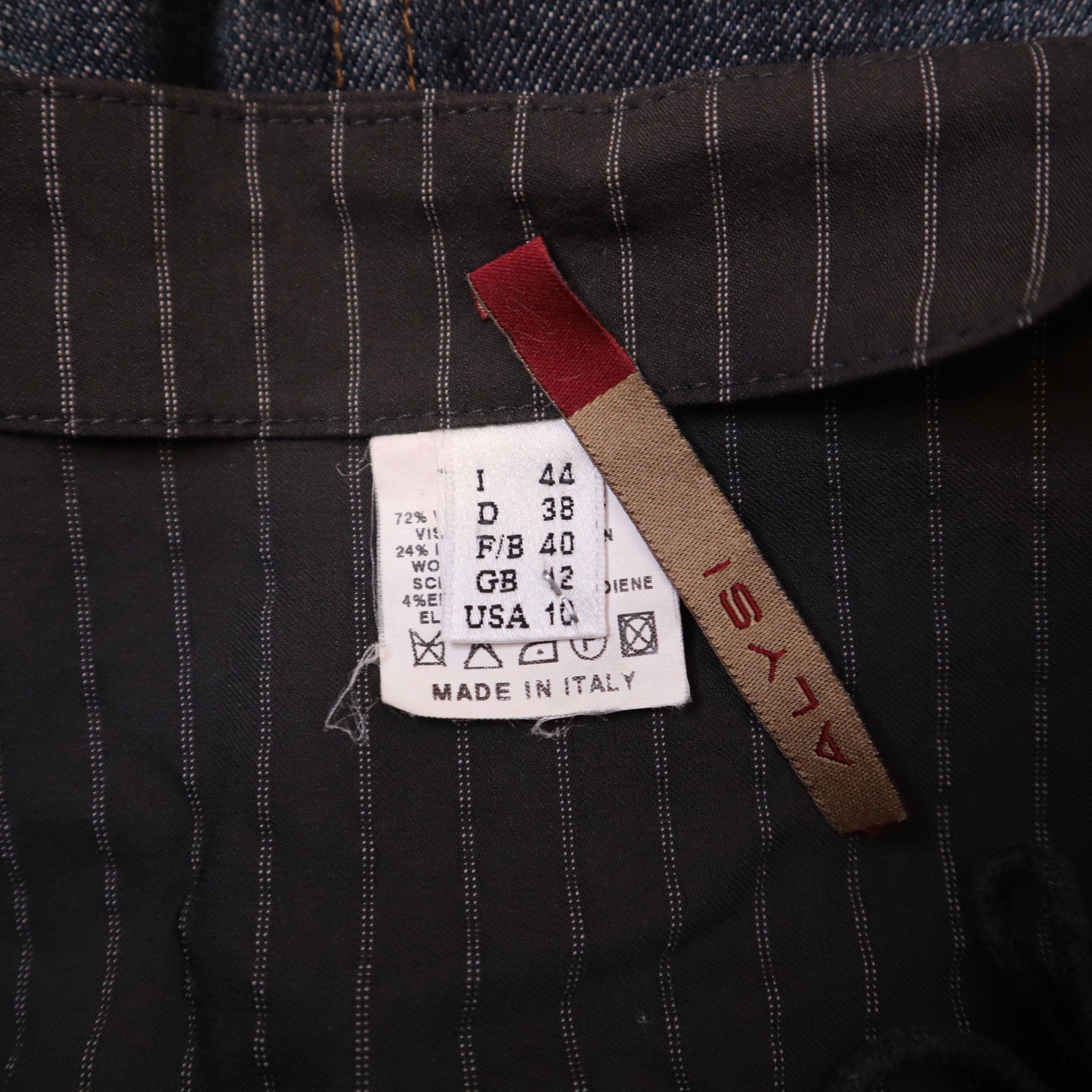 Y2K Italian Gray Pinstripe Midi Skirt (M)