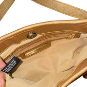 Y2K Golden Leather Shoulder Bag