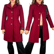 2000s Burgundy Wool & Cashmere Trench (S)