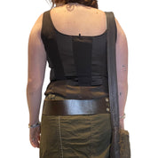 Vintage 90s Satin Stripe Boned Corset (M)