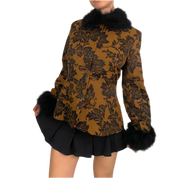 Damask Faux Fur Jacket (M)