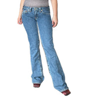 2000s True Religion Lady Godiva Embroidered Low-Rise Denim