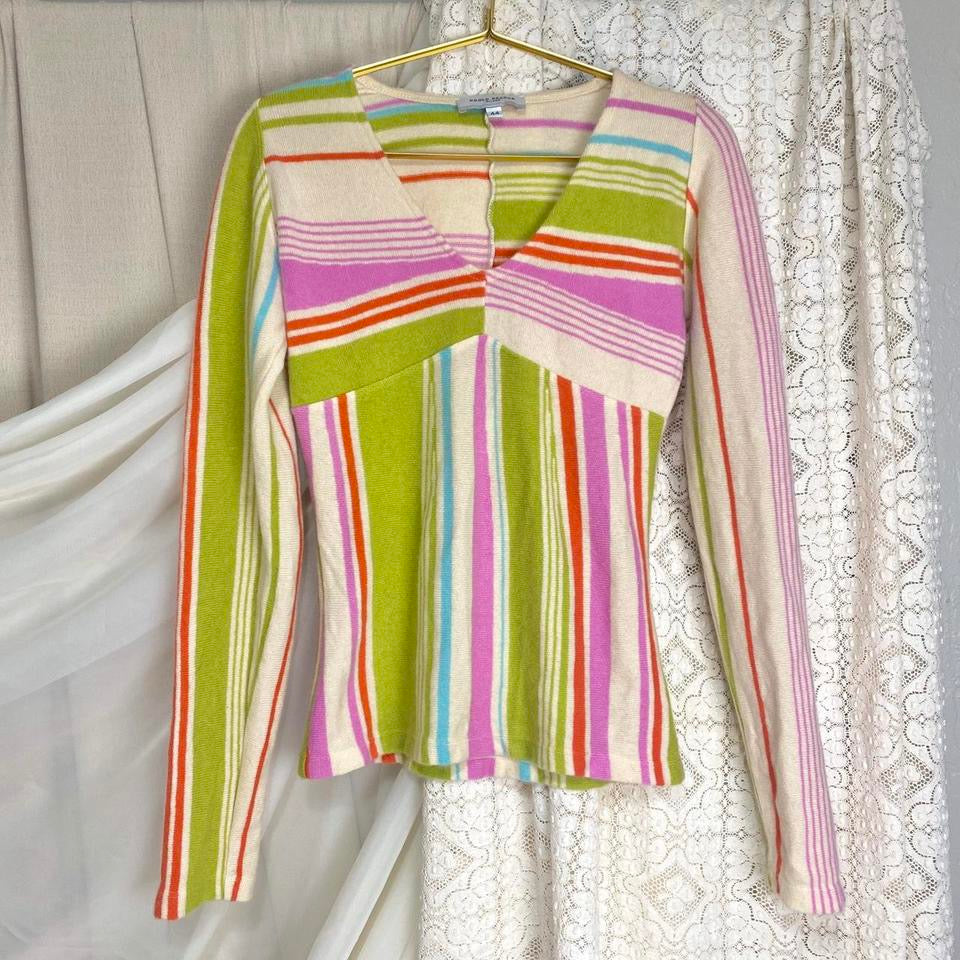 2000s Candy Striped Cashmere Sweater (S)