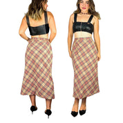 90s Plaid Midi Skirt (S)