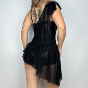 Asymmetrical Mesh Sequin Dress (M)