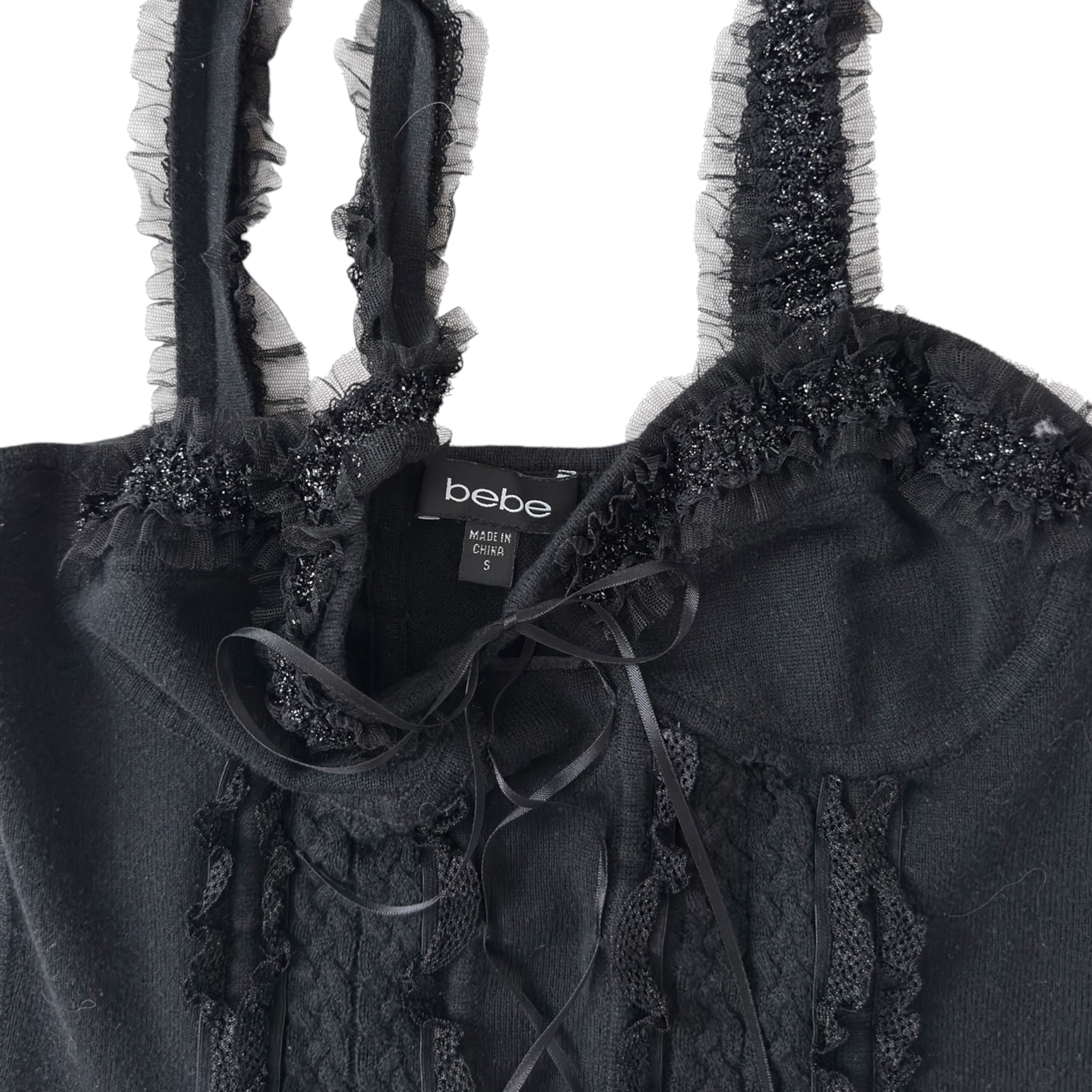 Y2K BEBE lace up corset style tank (S)
