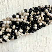 Black &white beads belt