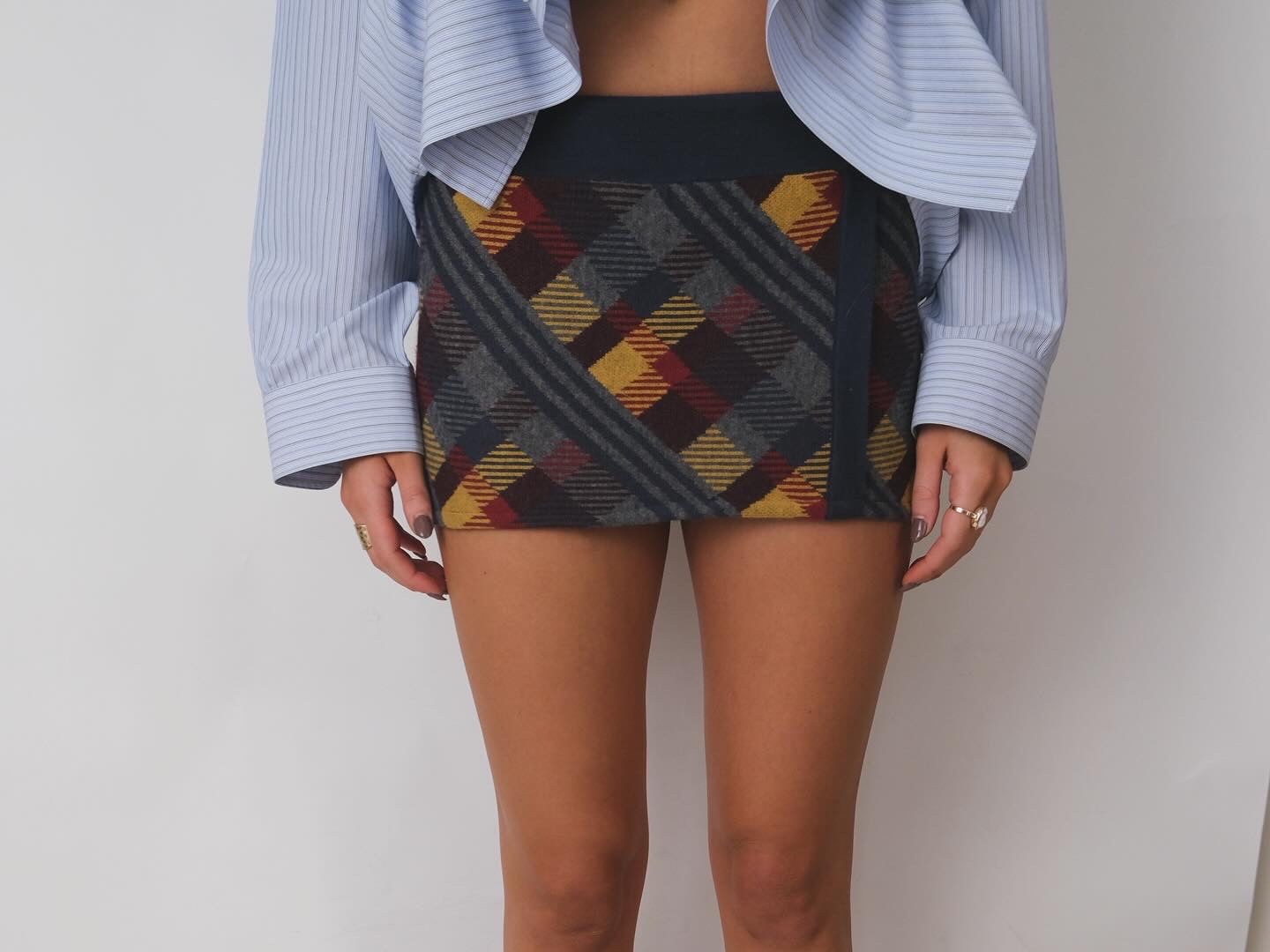 Primary Plaid Micro Mini Skirt (S)