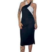 80s Vintage Halter Cocktail Dress (XS/S)