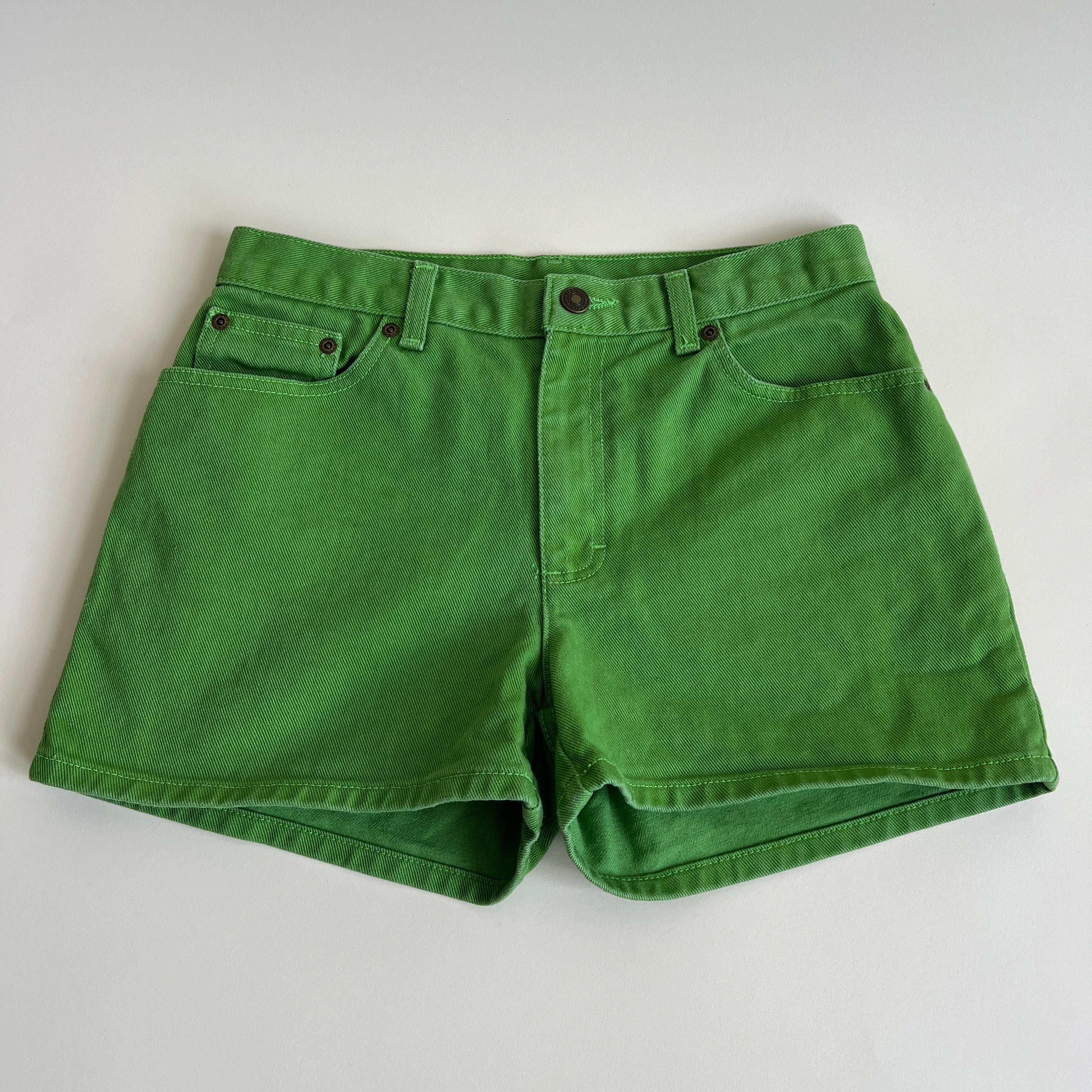 00s green mid rise denim short (M)