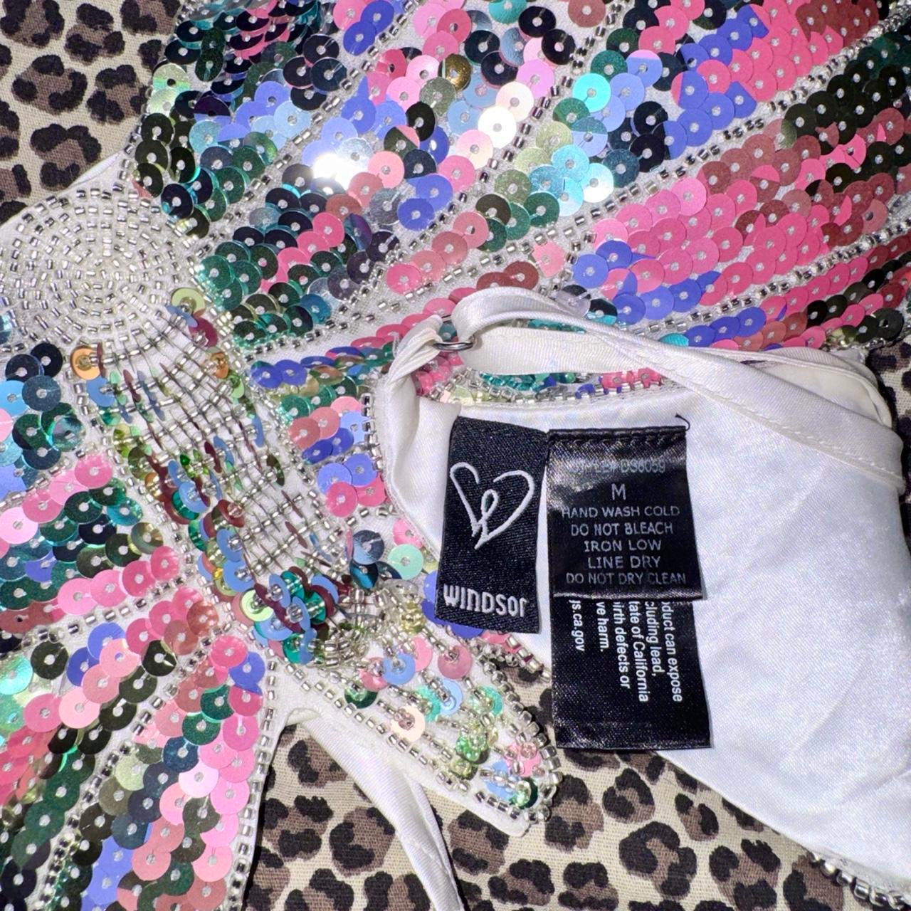 Iridescent Sequin Beaded Butterfly Top (M)