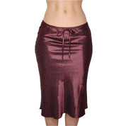 Y2K Italian Burgundy Midi Skirt (S) 