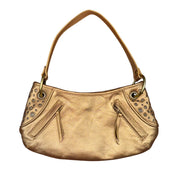 Y2K Golden Leather Shoulder Bag