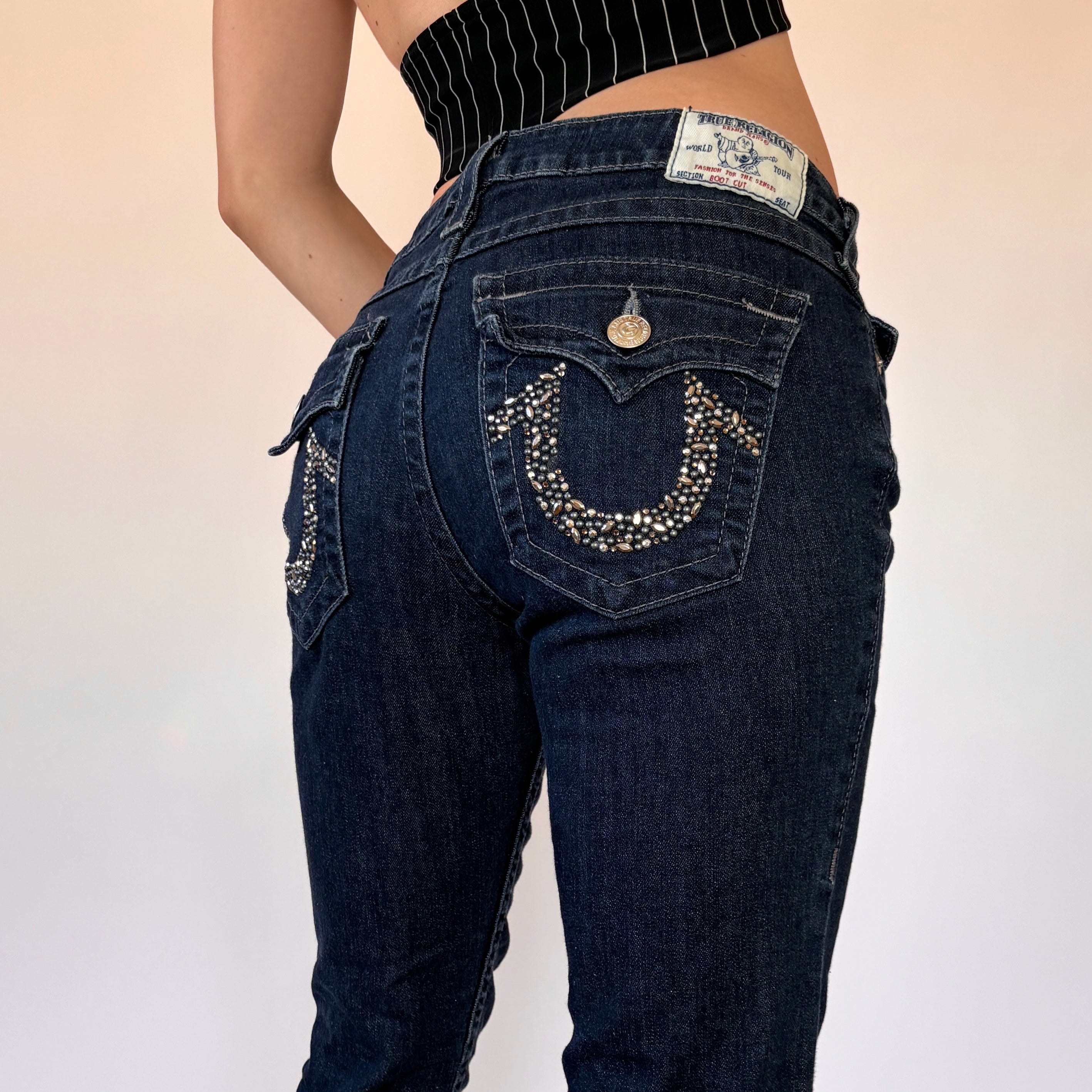 True Religion jeans Rhinestone back pockets outfit set sold