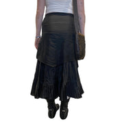 90s Archive Asymmetrical Black Utility Skirt (M/L)