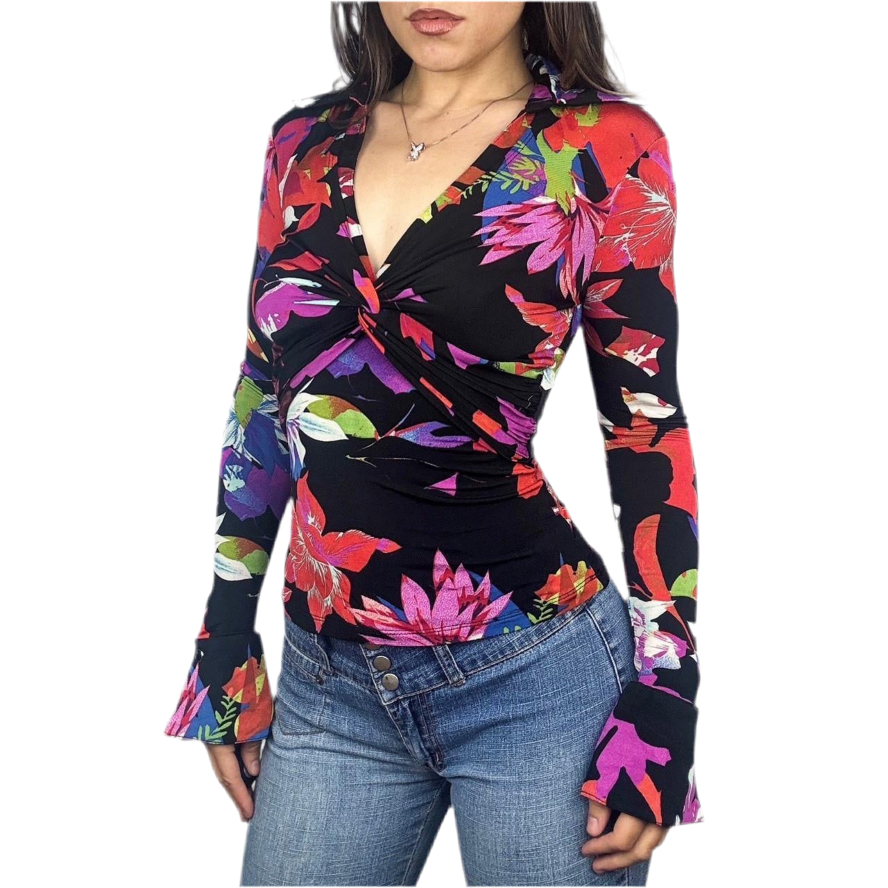 Caché Slinky Floral Blouse (S)