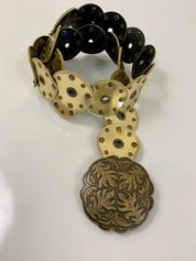 Gold leather waist belt
