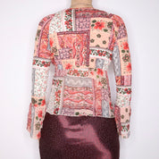 Y2K Italian Pink Floral Boho Blouse (S/M)