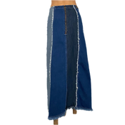 Frayed Denim Maxi Skirt (S)