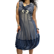 Vintage Italian Floral Mesh Midi Dress (S/M)