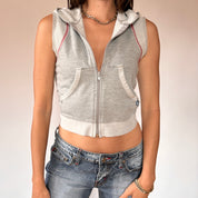 Y2K Sporty Hooded Vest (XS)