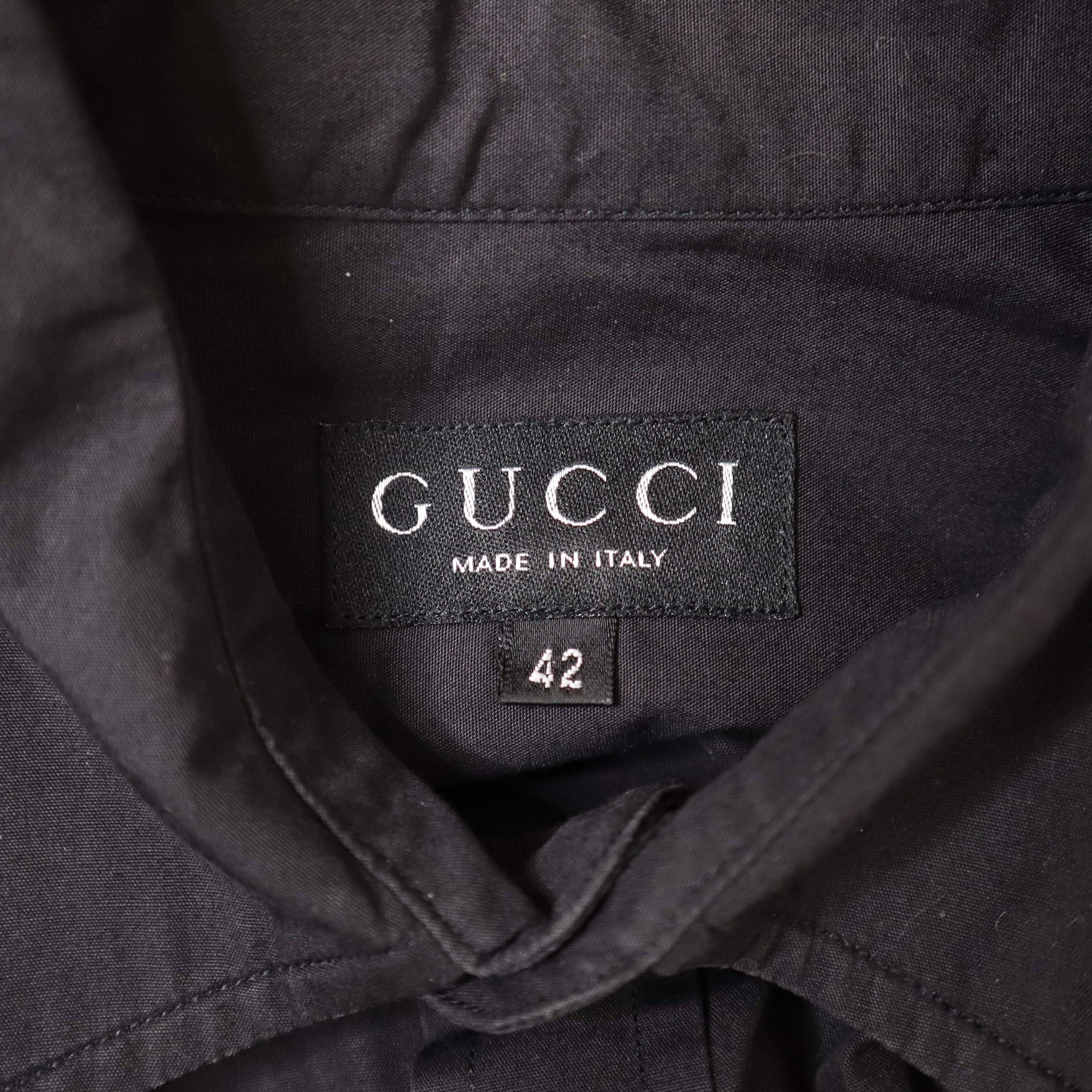 GUCCI 90s Black Button Up Shirt (M)